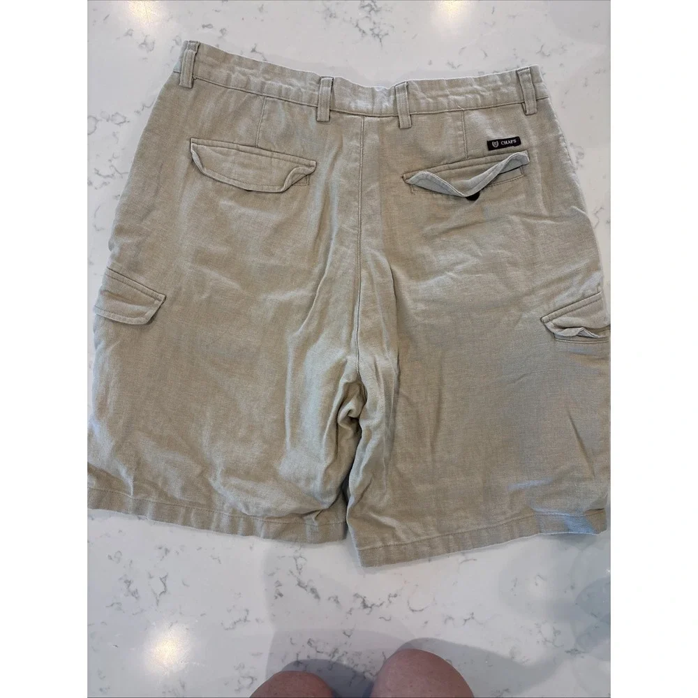 Vintage Chaps Ralph Lauren Cargo Shorts Mens 38‎ Khaki Flat Front 9
